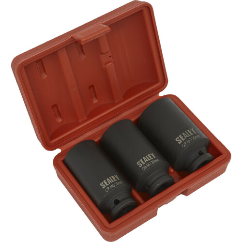 Loops 3 PACK - 30mm 32mm 36mm DEEP Impact Socket Set - 1/2" Square Drive - 12 Point 2