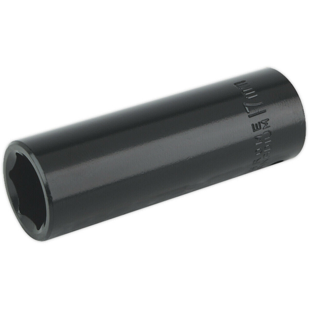 17mm Forged Deep Impact Socket - 1/2 Inch Sq Drive Chrome Vanadium Wrench Socket