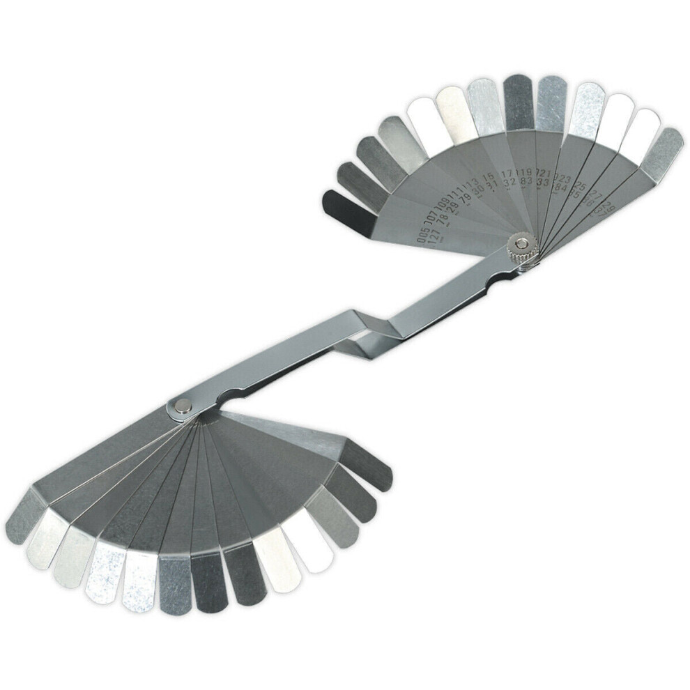 Photos - Micrometer / Caliper 26 Blade Offset Feeler Gauge - 0.127mm to 0.762mm - 100mm x 12.7mm Blades Dual-Marked-Imperial-Metric-Offset-Blade-Feeler