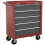Loops 620 x 330 x 770mm 5 Drawer RED Portable Tool Chest Locking Mobile Storage Box 1