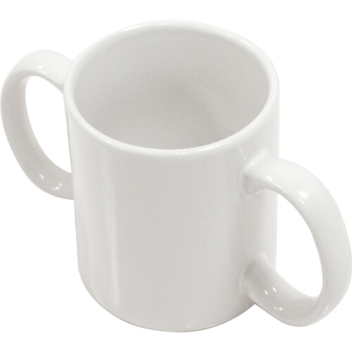 Dual Handled Ceramic Mug - Dishwasher and Microwave Safe - Drinking Aid 1