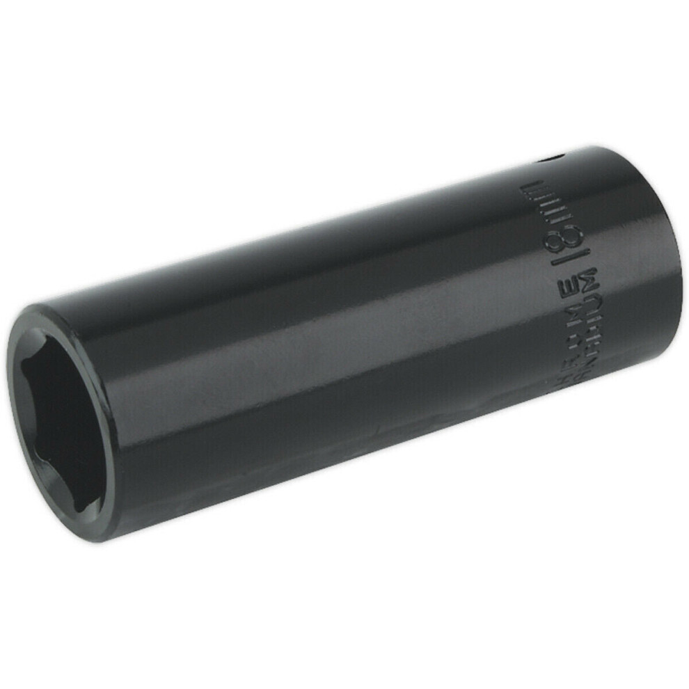 Loops 18Mm Forged Deep Impact Socket - 1/2 Inch Sq Drive Chrome Vanadium Wrench Socket