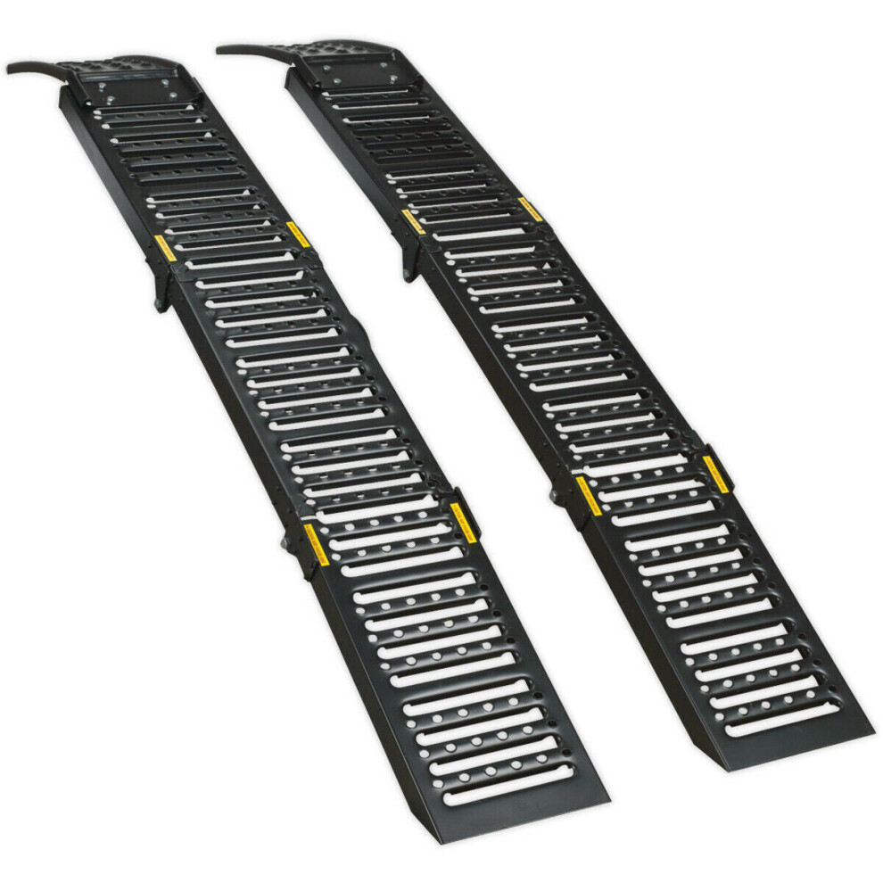 Pair Steel Folding Loading Ramps - 500Kg Capacity Per Pair - Van Trailer Loading 5056524275818