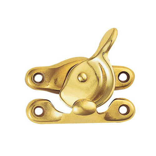 Loops Fitch Pattern Sash Window Fastener 49mm Fixing Centres Polished Brass 1