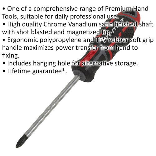 Loops PREMIUM Phillips 2 x 100mm Screwdriver - Ergonomic Soft Grip - Magnetic Tip 1