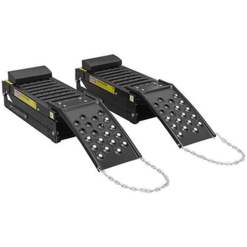 Loops PAIR Steel Folding Loading Ramps - 500KG Capacity per Pair - Van Trailer Loading 2