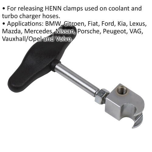 Loops T-Handle Hose Clamp Removal Tool - HENN Clamp Release Tool - Coolant Hose 1