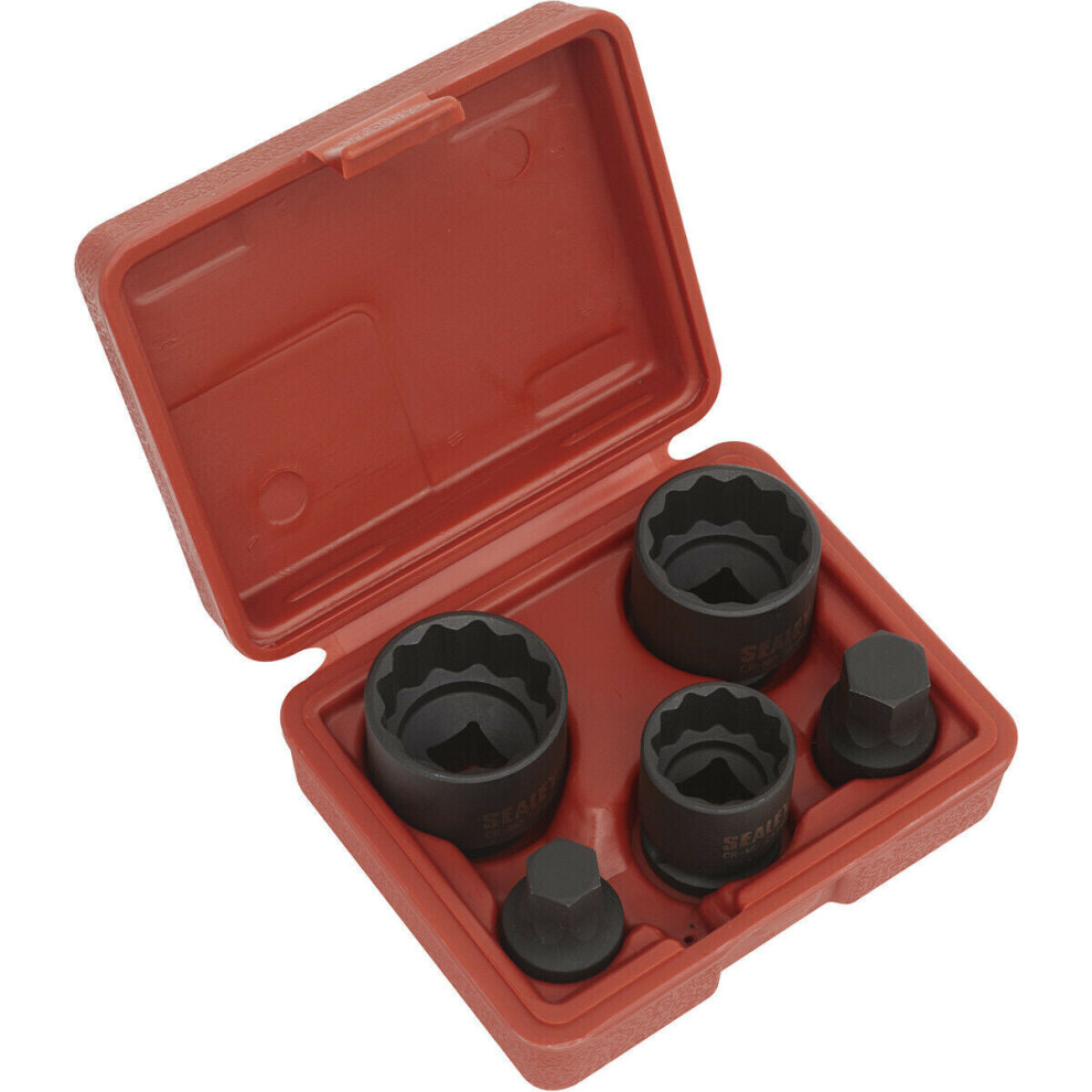Loops 5Pc 12 Point Impact Hub Socket & Bit Set - 1/2" Sq Drive - For Vag Vehicles