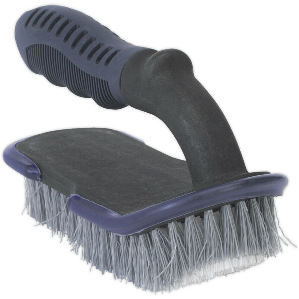 Large Interior Brush - Contoured Rubber Grip - Ideal for Upholstery & Floor Mats