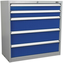 5 Drawer Industrial Cabinet - 900 x 450 x 900mm - Heavy Duty BB Drawer Slides