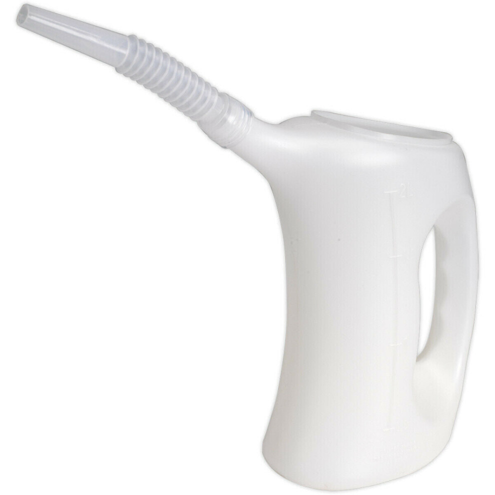 Loops 2 Litre Measuring Jug With Flexible Spout - Resistant To Oil & Fuel - Ergonomic