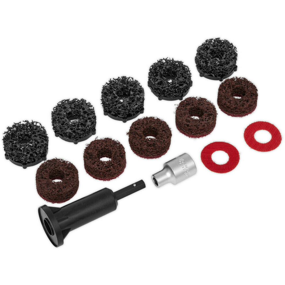 14pc Stud Hub Cleaning Kit - Power Drill Impact Wrench 1/2" Dr Dirt & Corrosion