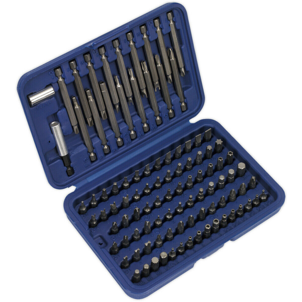 Loops 99 Piece Power Tool Security Bit Set - Long And Short Bits - Magnetic Extension