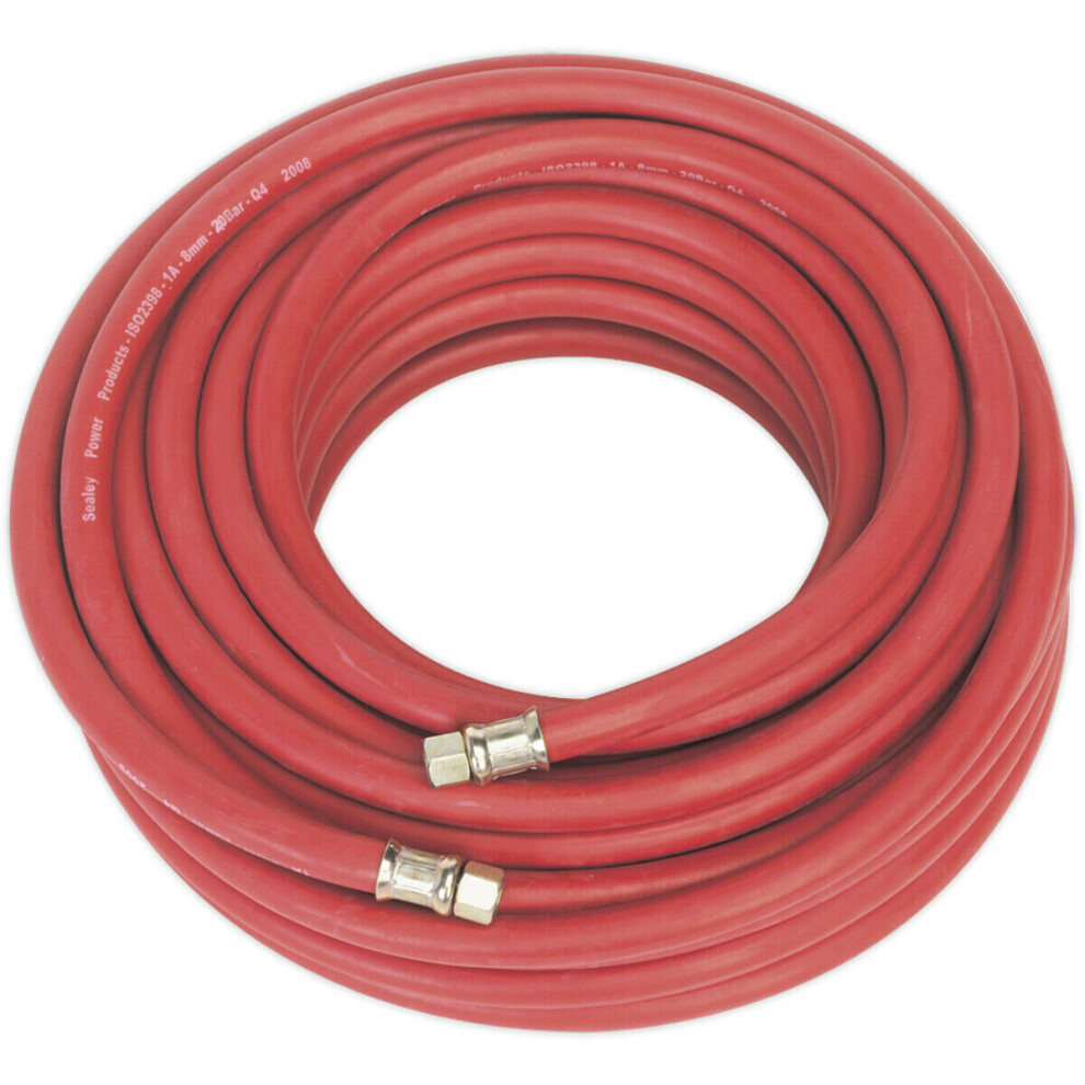 Rubber Alloy Air Hose with 1/4 Inch BSP Unions - 20 Metre Length - 8mm Bore