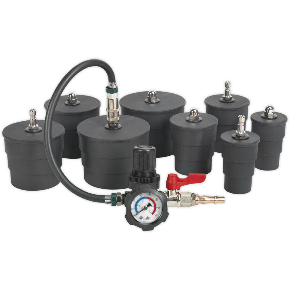 Loops Turbo System Leakage Tester - 35Mm To 90Mm Adaptors - Pressure Gauge - Case