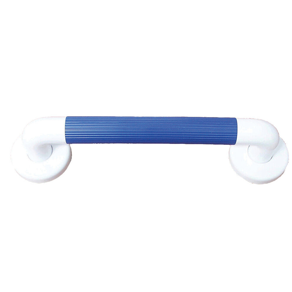 Bathroom Grab Bar with Blue Grip - 300mm Length - Reinforced Fixing Points