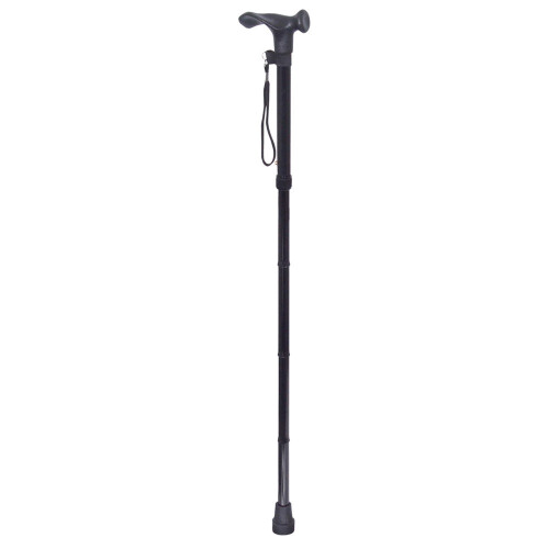 Loops Collapsible Telescopic Right Handed Ergonomic Walking Stick - 5 Height Settings