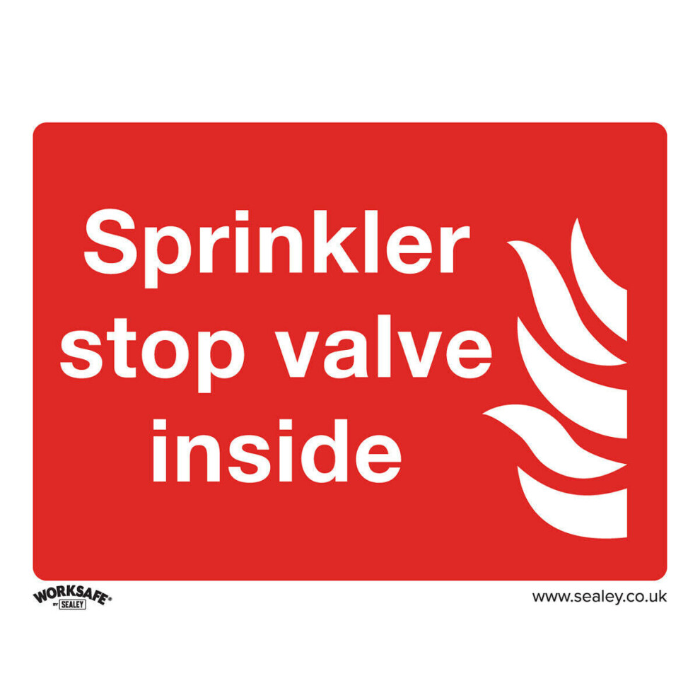 10x SPRINKLER STOP VALVE Health & Safety Sign Self Adhesive 200 x 150mm Sticker