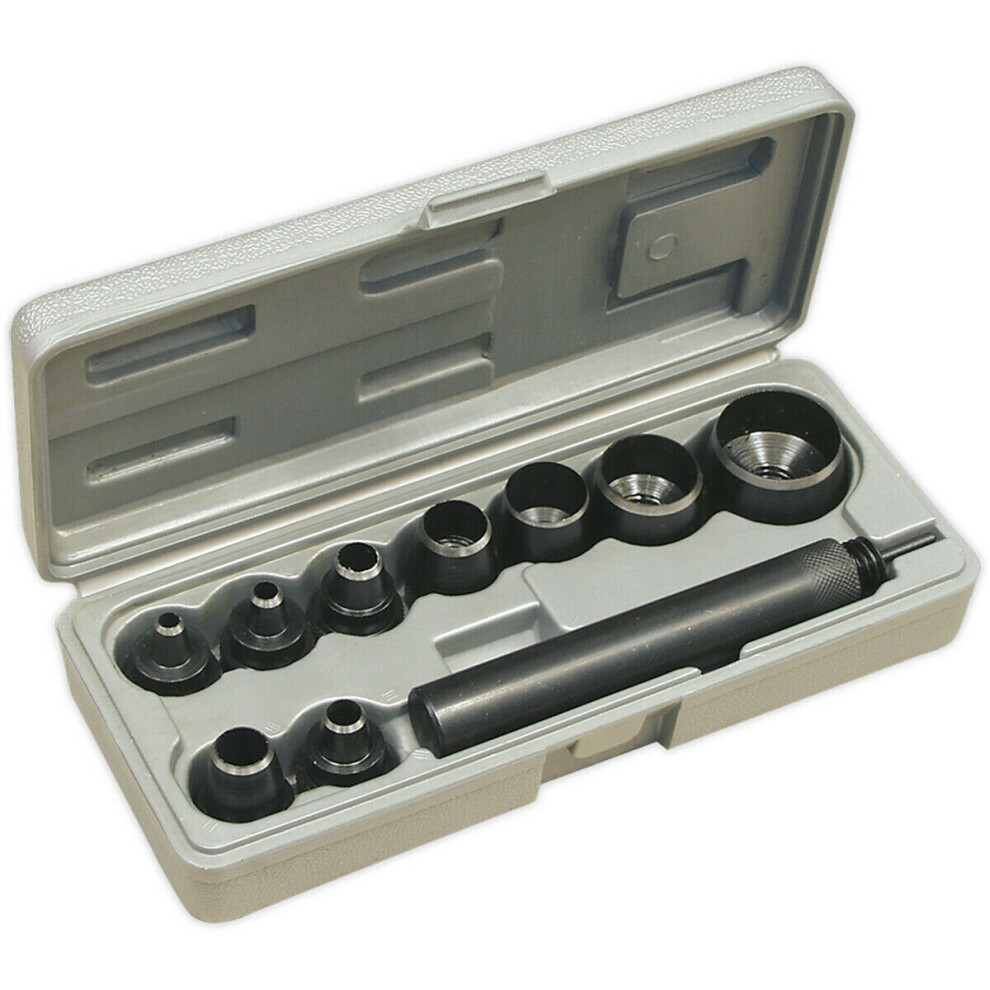 10 Piece Gasket Punch Set - Spring Loaded Centring Pin - Carbon Steel Body