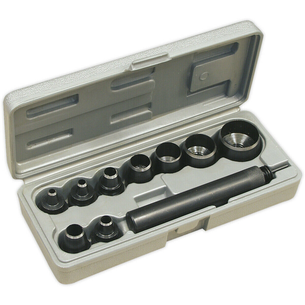 Loops 10 Piece Gasket Punch Set - Spring Loaded Centring Pin - Carbon Steel Body
