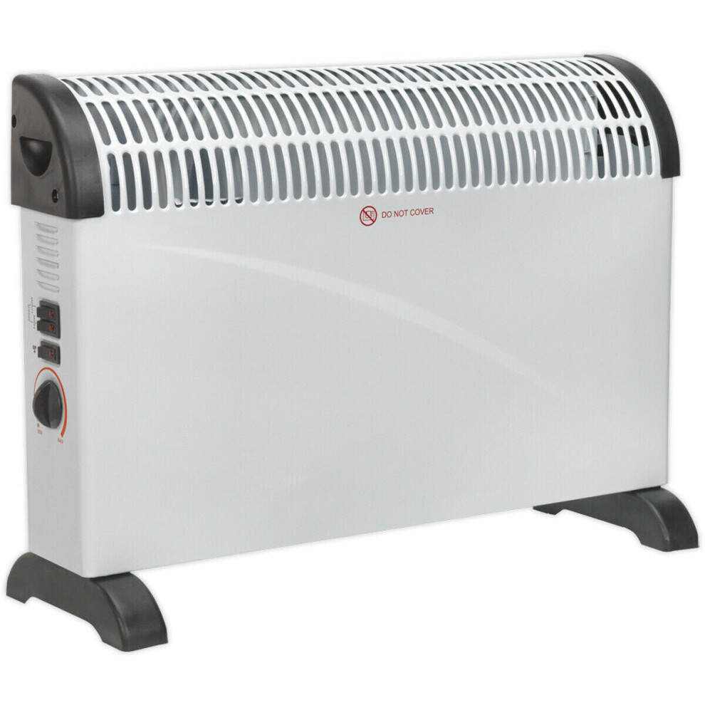 2000W Convector Heater - Thermostat & Turbo Fan - 3 Heat Settings - 230V Supply