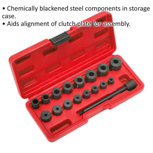 Loops 17 Piece Universal Clutch Aligning Tool Set - Steel Components - Storage Case 1