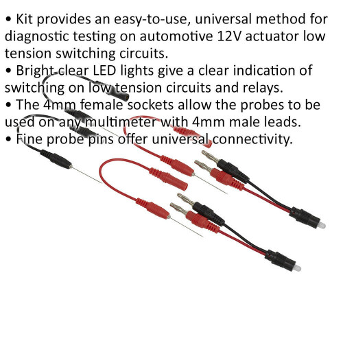 Loops 6 Piece Noid Light Test Lead Set - Automotive Diagnostic Testing - LED Lights 1