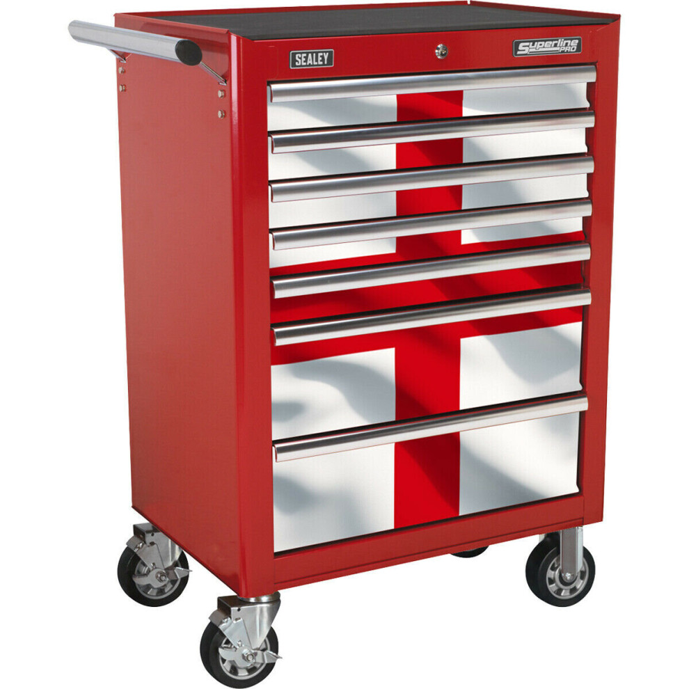 685 x 465 x 1005mm 7 Drawer ENGLAND Portable Tool Chest Locking Mobile Storage