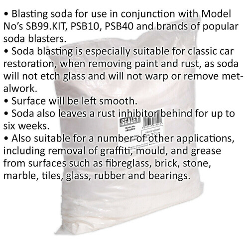 Loops 25KG Shot Blasting Soda BULK BAG - Sand Blasting Paint Rust 285 Micron COARSE 1