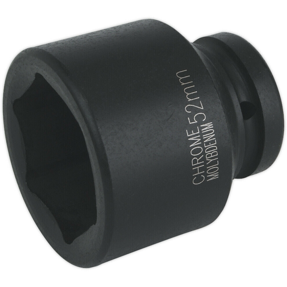 Loops 52Mm Forged Impact Socket - 1 Inch Sq Drive - Chromoly Impact Wrench Socket