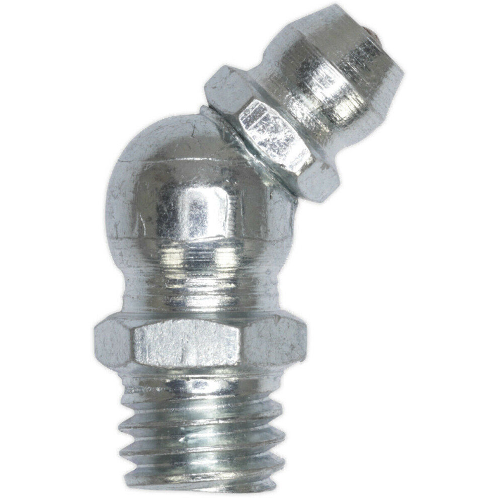 25 PACK 45 Degree Angled Grease Nipple Fitting - 1/4" UNF Imperial Thread