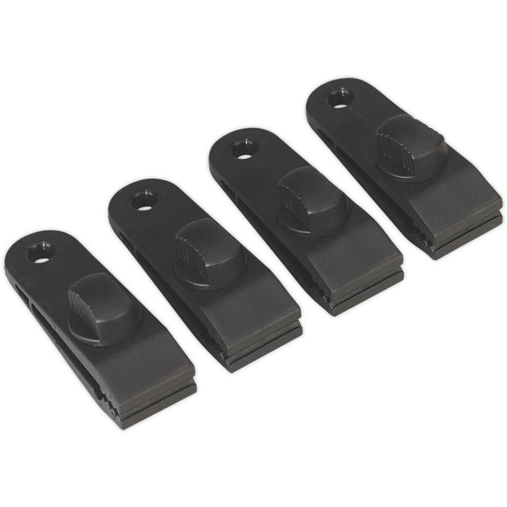 Loops 4 Pack Tarpaulin Clip Set - Heavy-Duty Spring Clip - Cover Sheet Clip Eyelet