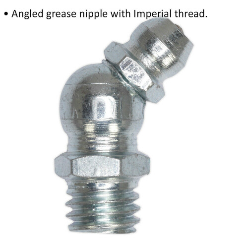 Loops 25 PACK 45 Degree Angled Grease Nipple Fitting - 1/4" UNF Imperial Thread 1