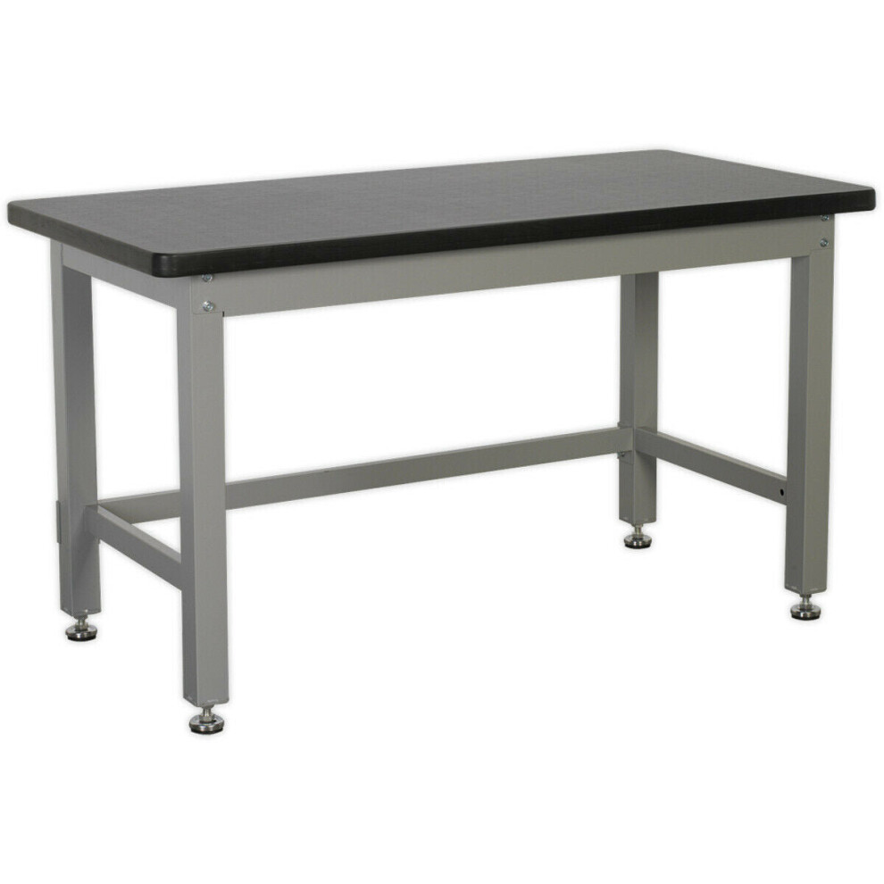 Steel Industrial Workbench - 1500mm x 750mm Laminate Worktop - Adjustable Feet