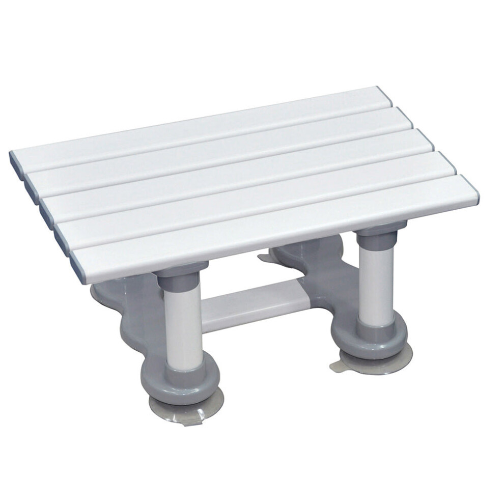 Reinforced Slatted Plastic Bath Seat with Suction Cups - 152mm Height - Grey