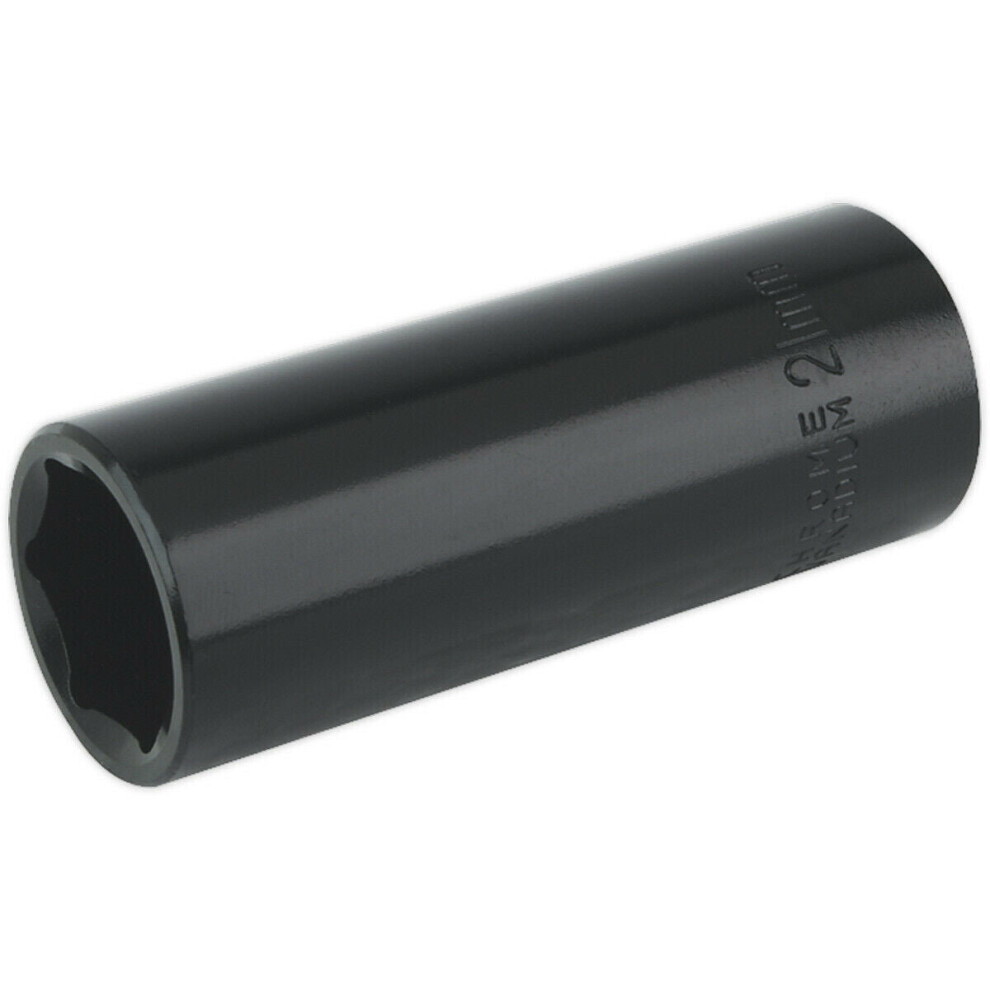 21mm Forged Deep Impact Socket - 1/2 Inch Sq Drive Chrome Vanadium Wrench Socket