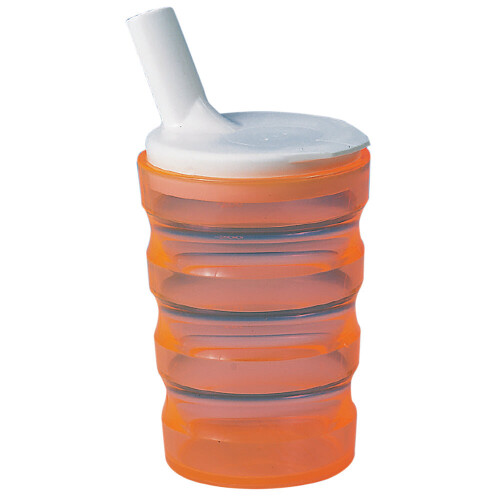 Ergonomically Designed Easy Grip Cup with Cap - Spill proof Nozzle - Orange 1