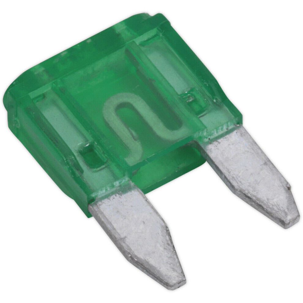Loops 50 Pack 30A Automotive Mini Blade Fuse Pack - 2 Prong Vehicle Circuit Fuses