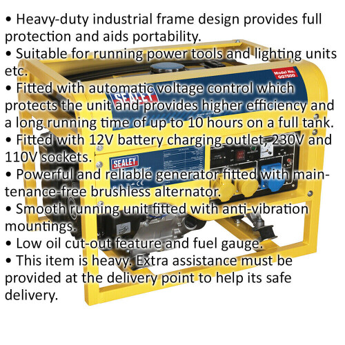 Loops 6000W Heavy Duty Petrol Generator - 4-Stroke 31hp Engine - 10 Hour Run Time 1