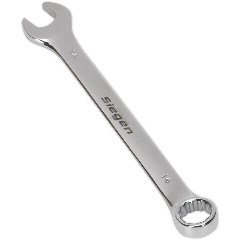 Hardened Steel Combination Spanner - 14Mm - Polished Chrome Vanadium Wrench 5056581901231