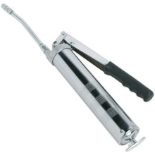 Side Lever Grease Gun - 3-Way Fill - Rigid Delivery Tube - Contoured Pump Handle