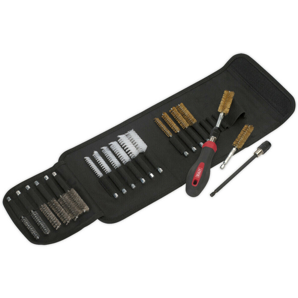 20 Piece Cleaning & Decarbonising Brush Set - 9Mm To 19Mm - Brass Nylon & Steel 5056581940063