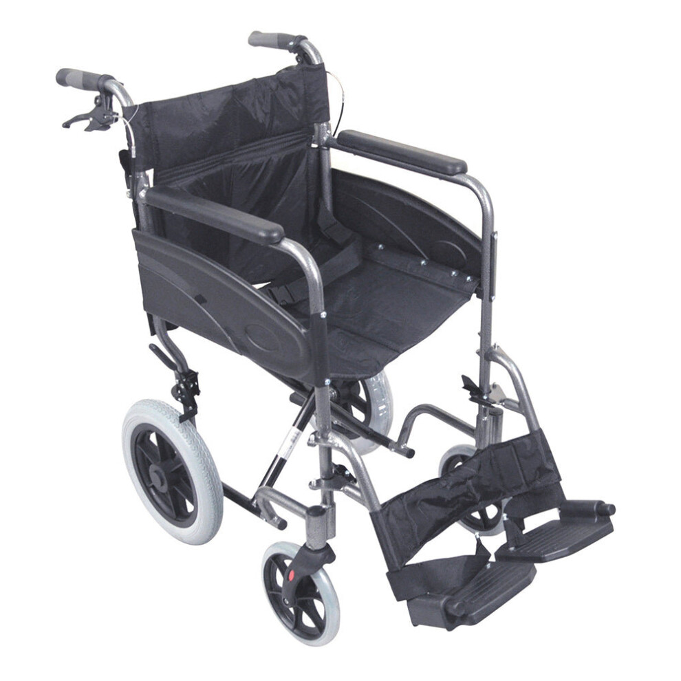 Lightweight Aluminium Compact Attendant Propelled Transport Wheelchair Hammered