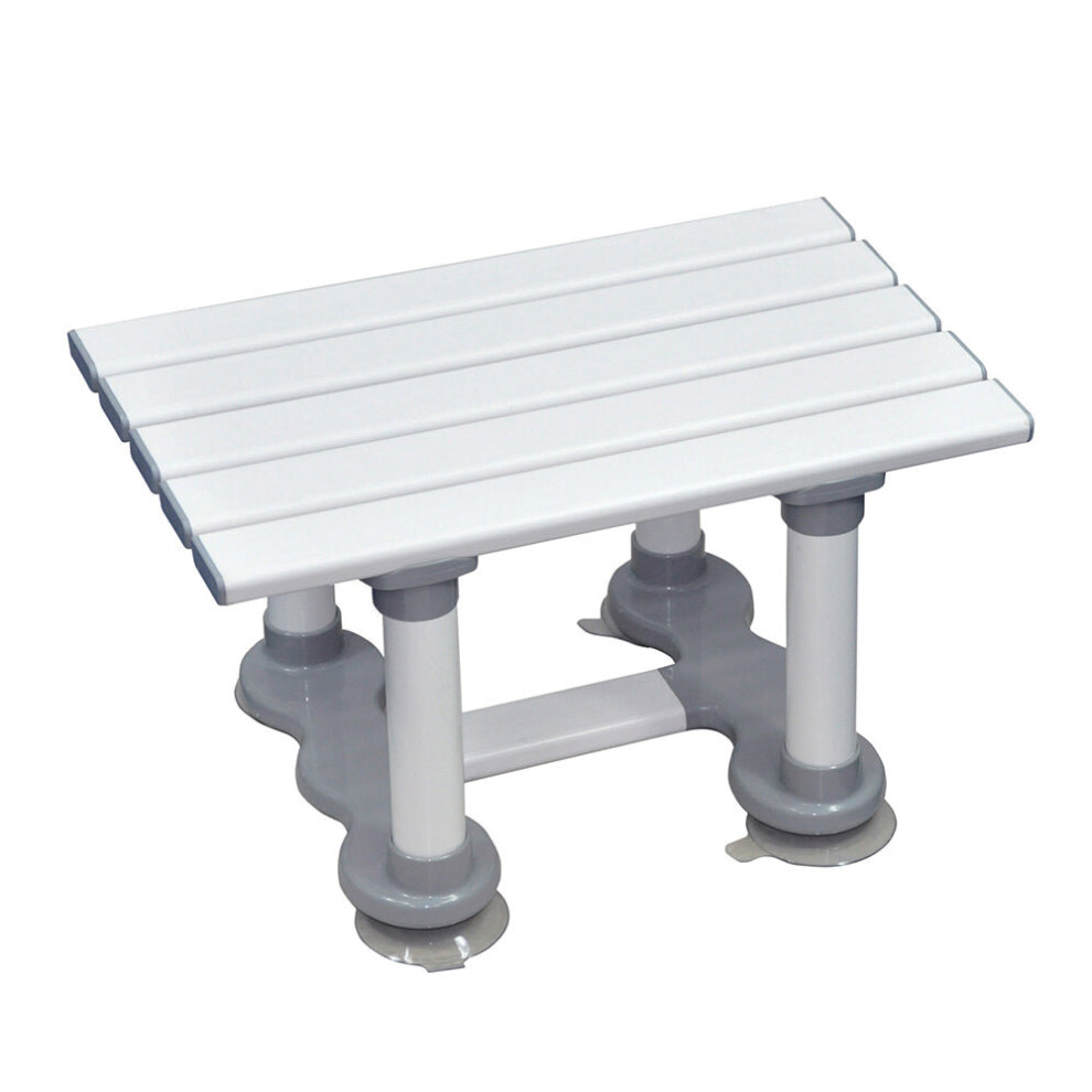 Aidapt Grey Reinforced Slatted Plastic Bath Seat With Suction Cups - 203Mm Height