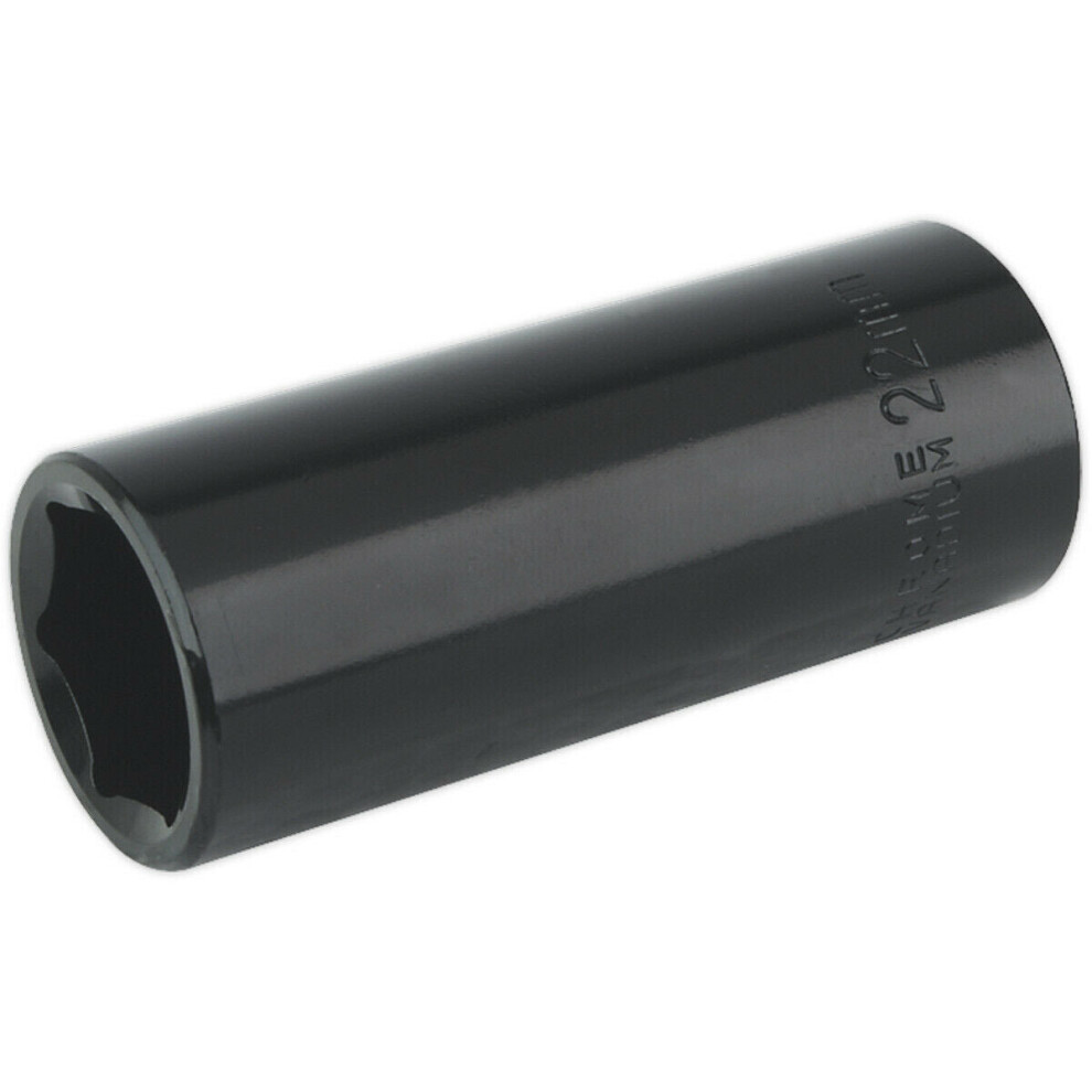 22mm Forged Deep Impact Socket - 1/2 Inch Sq Drive Chrome Vanadium Wrench Socket