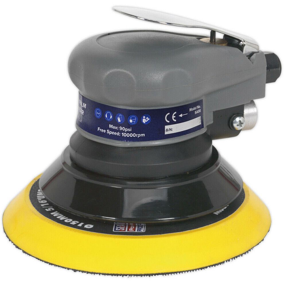 150mm AIR Palm Sander 5mm Orbital - 1/4" BSP - Variable Speed Hook & Loop Pad