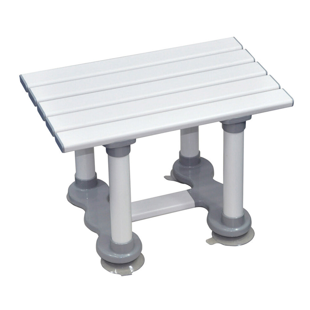 Aidapt Grey Reinforced Slatted Plastic Bath Seat With Suction Cups - 306Mm Height