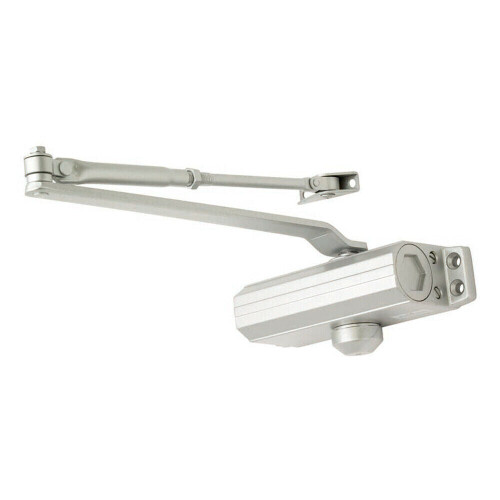 Loops Fixed Power Overhead Door Closer 180 Degree Opening 60kg Doors Silver 2
