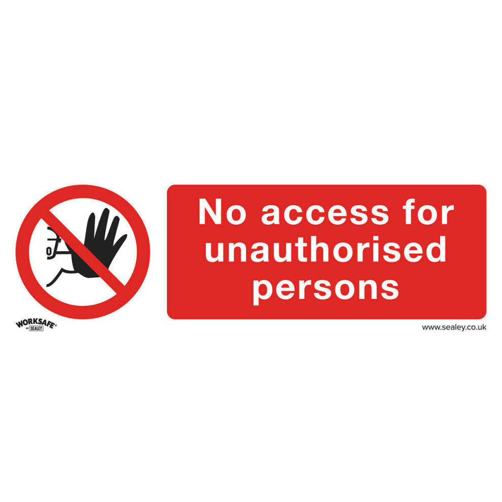 1x NO ACCESS Health & Safety Sign - Rigid Plastic 300 x 100mm Warning Plate