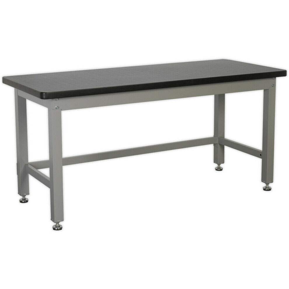 Steel Industrial Workbench - 1800mm x 750mm Laminate Worktop - Adjustable Feet